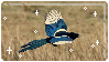 A eurasian magpie in flight, with pixel sparkles around it.