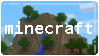 A crop of the old Minecraft default world icon, with the word minecraft written over it.