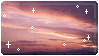 A sunset sky with animated pixel sparkles on it.